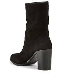 Scrunch Suede Heeled Ankle Boots