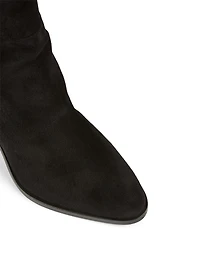 Scrunch Suede Heeled Ankle Boots