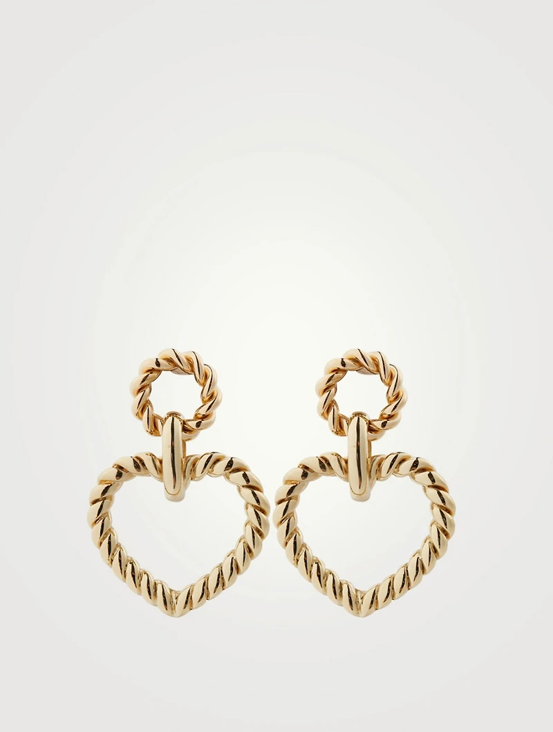 Large Bambola Heart Drop Earrings
