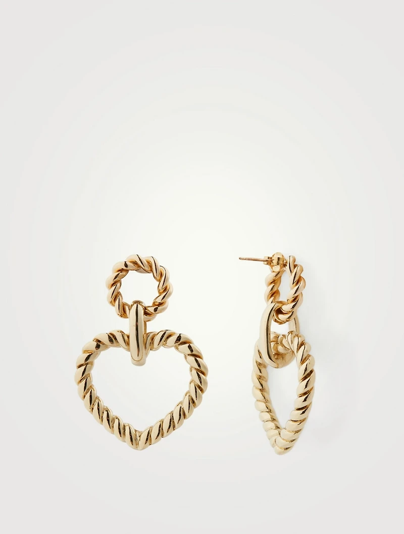 Large Bambola Heart Drop Earrings