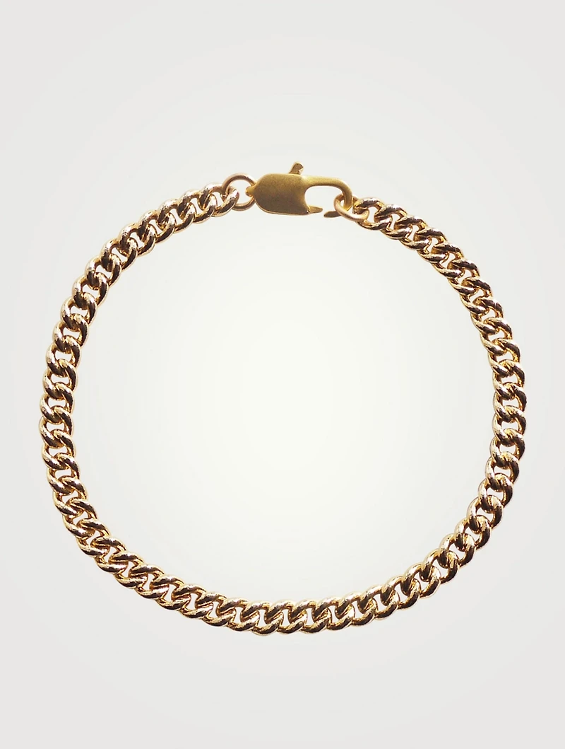 14K Gold Plated Curb Chain Bracelet