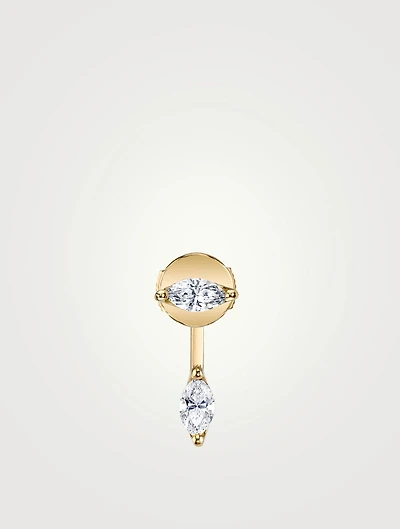 18K Gold Marquis Diamond Orbit Earring