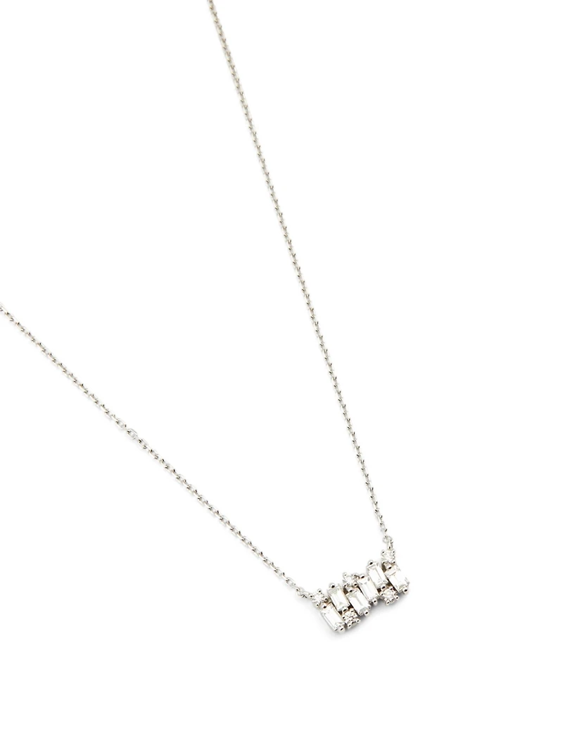 Fireworks 18K White Gold Pendant Necklace With Diamonds