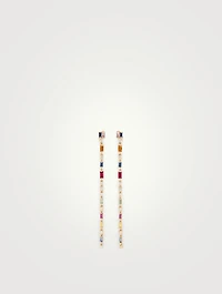 Rainbow Fireworks Drop Earrings Diamonds And Sapphires