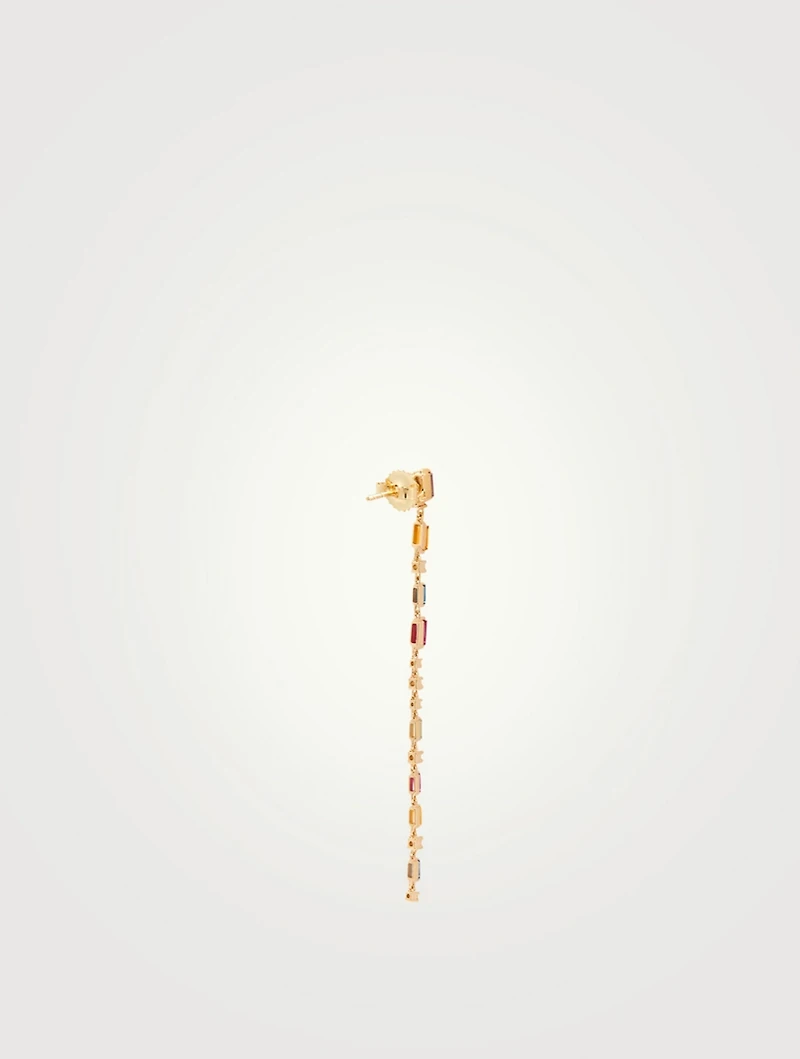 Rainbow Fireworks Drop Earrings Diamonds And Sapphires