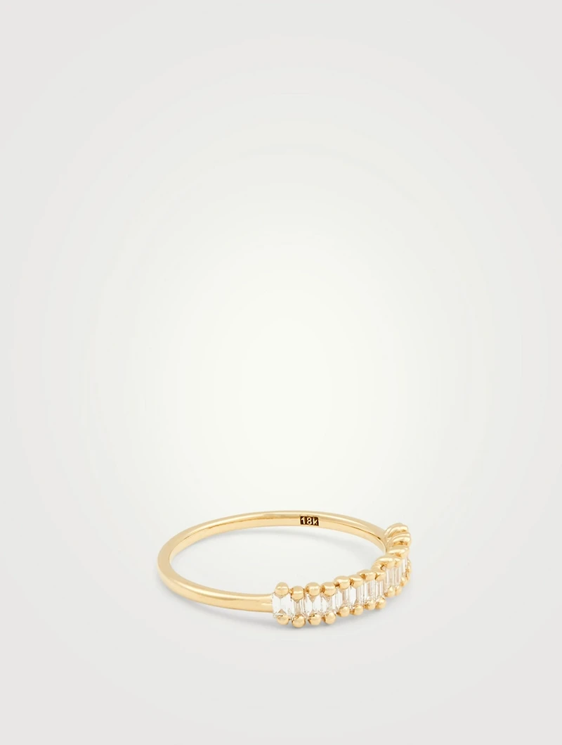 Fireworks 18K Gold Half Band Ring With Diamonds