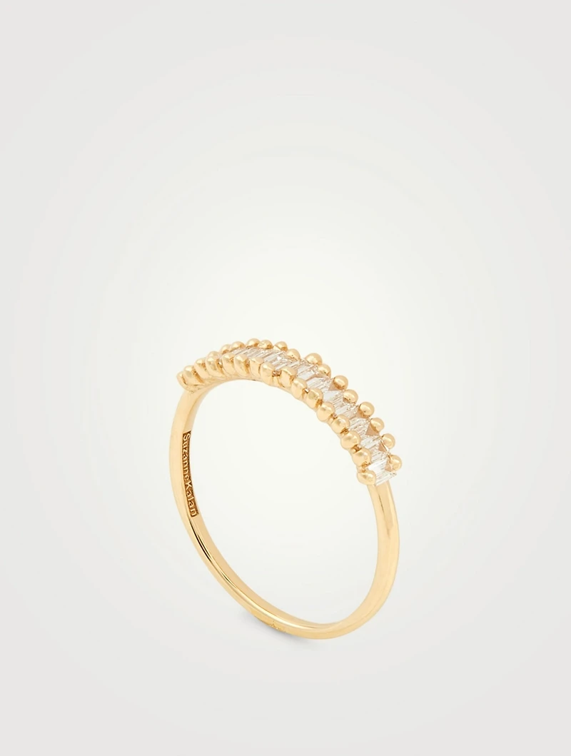Fireworks 18K Gold Half Band Ring With Diamonds