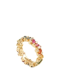 Rainbow Fireworks 18K Gold Frenzy Eternity Band With Sapphires And Diamonds
