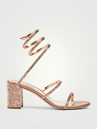 Cleo 65 Crystal Satin Coil Heeled Sandals