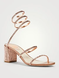 Cleo 65 Crystal Satin Coil Heeled Sandals
