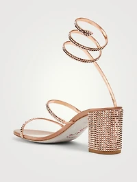 Cleo 65 Crystal Satin Coil Heeled Sandals