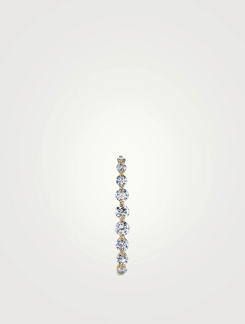 18K Gold Floating Diamond Ear Lobe Cuff