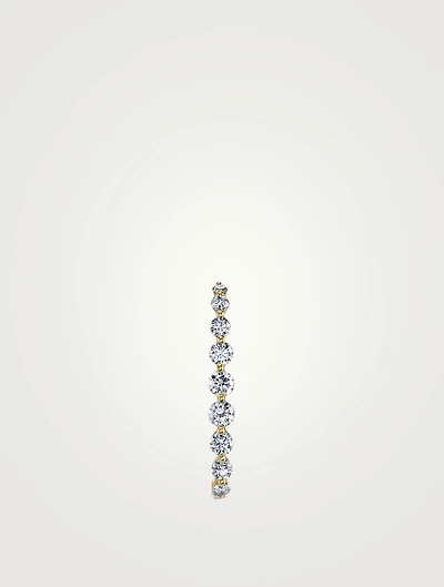 18K Gold Floating Diamond Ear Lobe Cuff