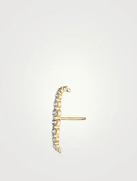 18K Gold Floating Diamond Ear Lobe Cuff
