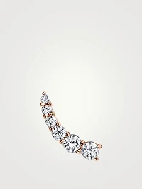Small 18K Rose Gold Floating Diamond Earring