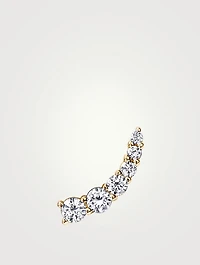 Small 18K Gold Floating Diamond Earring