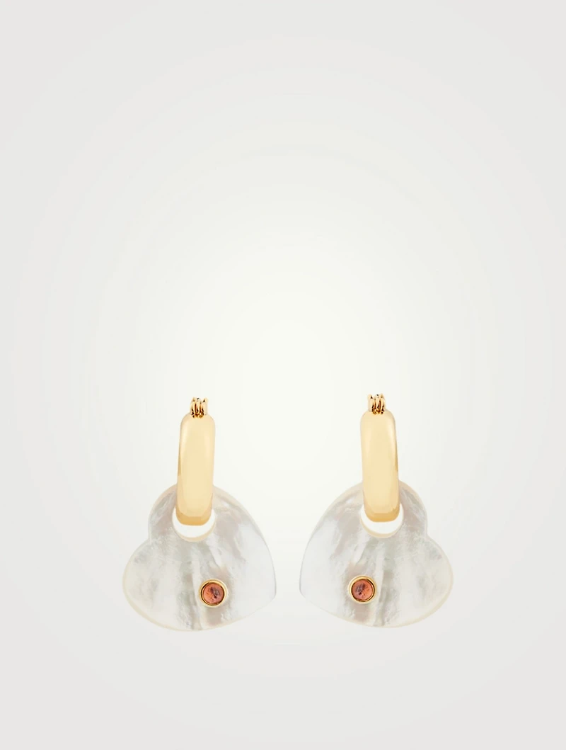 Jumelle Heart Pearl Earrings With Pink Tourmaline