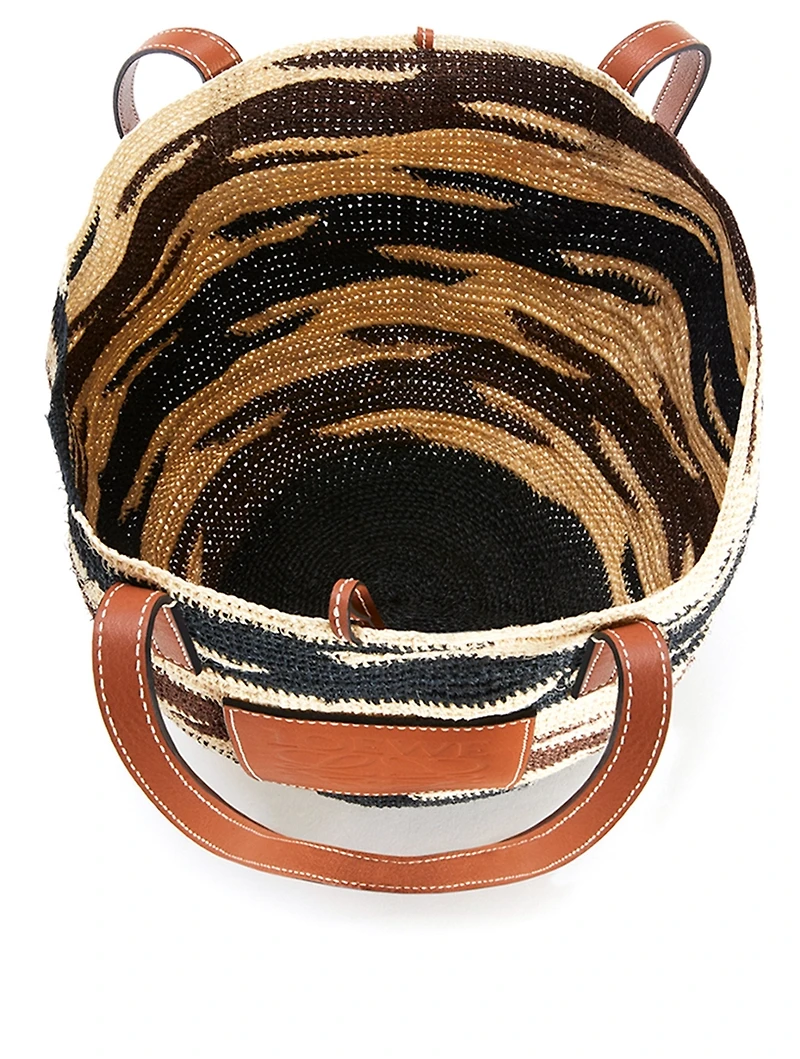 Paula's Ibiza Agave And Leather Shigra Basket Bag