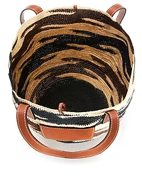 Paula's Ibiza Agave And Leather Shigra Basket Bag