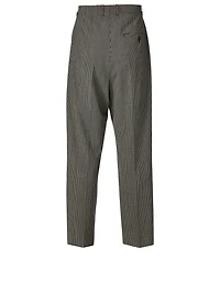 Baggy Wool-Blend Pants Check Print