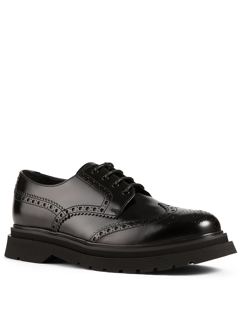 Leather Brogue Derby Shoes