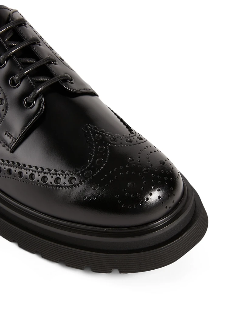 Leather Brogue Derby Shoes