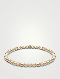 Classic 18K Gold Indonesian South Sea Pearl Necklace With Diamonds
