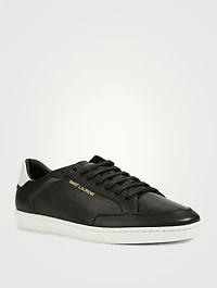 Court Classic SL/10 Perforated And Grained Leather Sneakers
