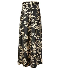 Ladybeetle Silk Wide Pants Black Eye Print