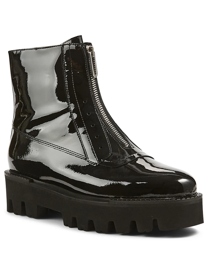 Angelina Patent Leather Ankle Boots