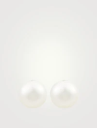 18K White Gold Australian South Sea And Freshwater Pearl Duet Earrings