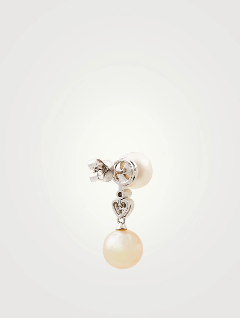18K White Gold Australian And Indonesian South Sea Pearl Earrings