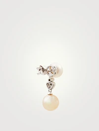 18K White Gold Australian And Indonesian South Sea Pearl Earrings