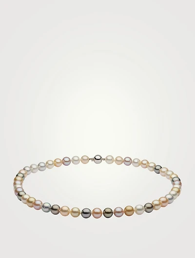 Classic 18K White Gold Multi Pearl Necklace