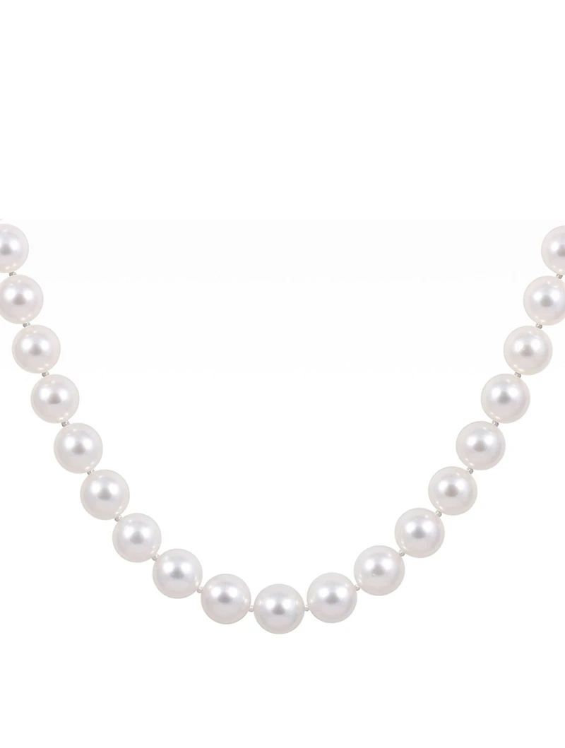 Classic 18K White Gold Australian South Sea Pearl Necklace With Diamonds