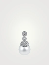 18K White Gold Australian South Sea Pearl Pendant With Diamonds