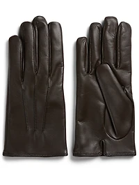 Leather Smartphone Gloves With Cashmere Lining