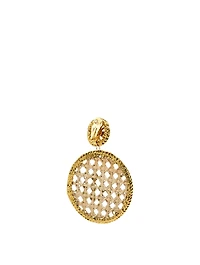 Golden Net Iraca Palm And Gold-Plated Bronze Drop Earrings