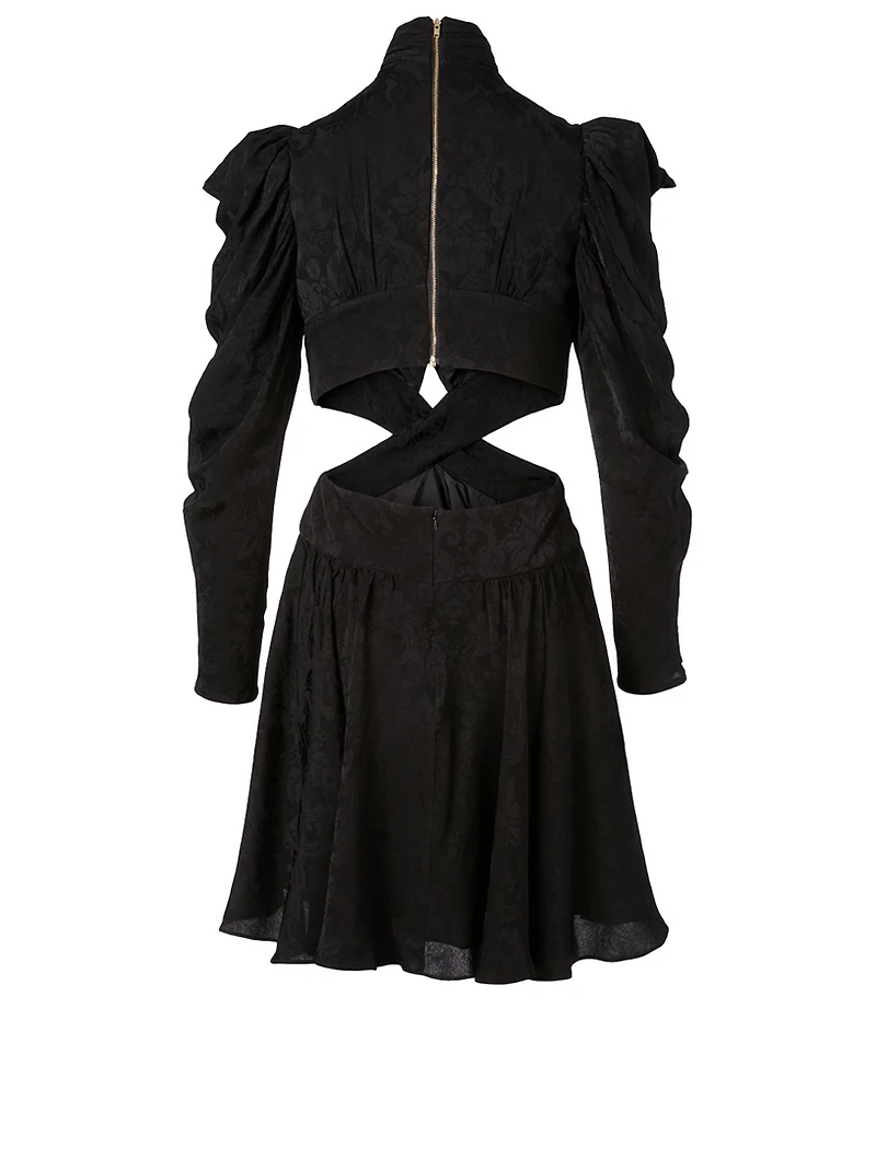 Brea Jacquard Long-Sleeve Mini Dress