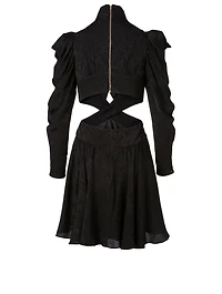 Brea Jacquard Long-Sleeve Mini Dress
