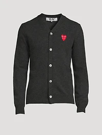 Wool Cardigan With Overlapping Heart