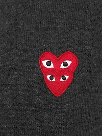 Wool Cardigan With Overlapping Heart