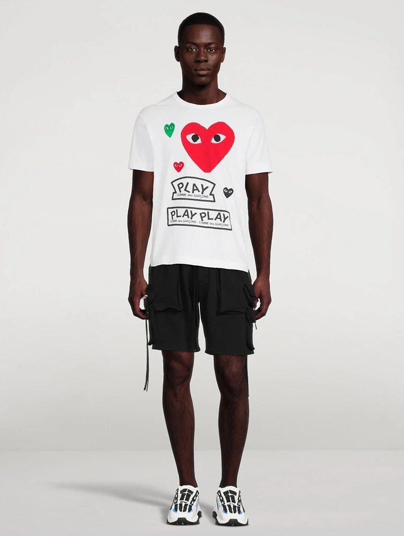 Cotton T-Shirt With Multi Logo