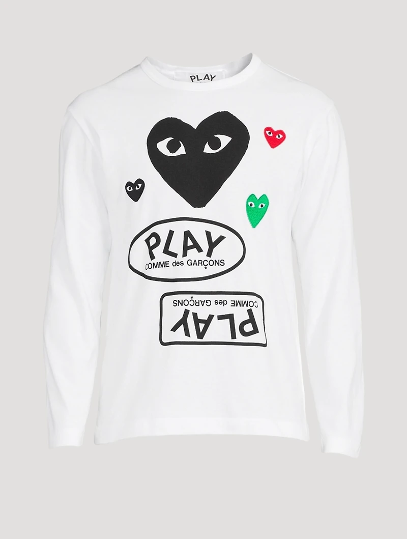 Cotton Long-Sleeve T-Shirt With Multi Logo