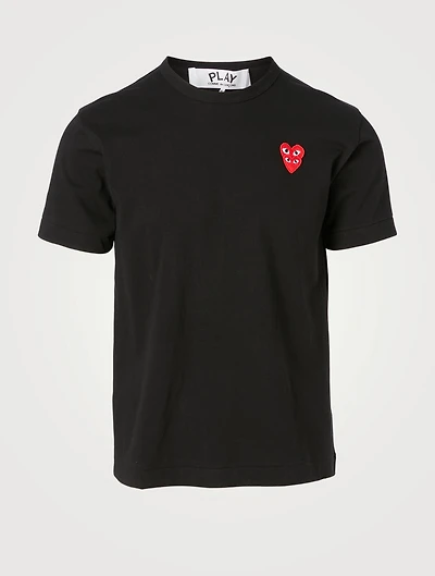 Cotton T-Shirt With Overlapping Heart