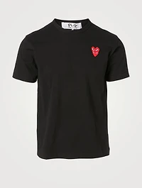 Cotton T-Shirt With Overlapping Heart