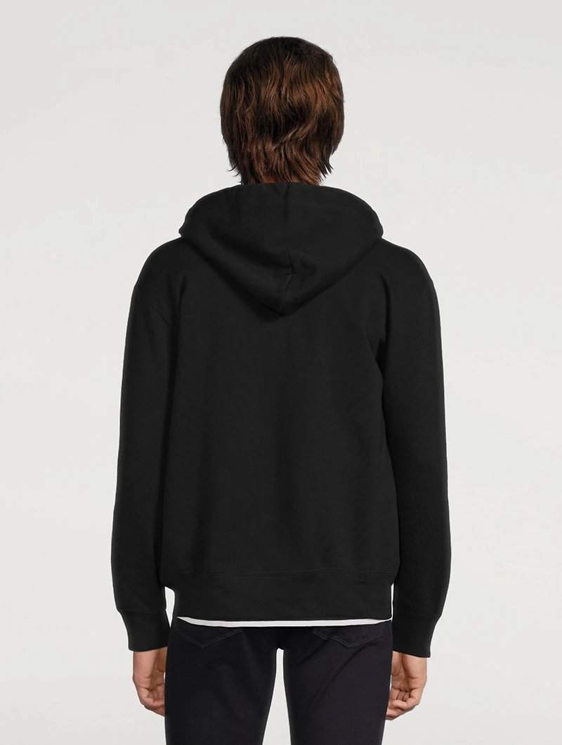 Cotton Zip Hoodie With Overlapping Heart