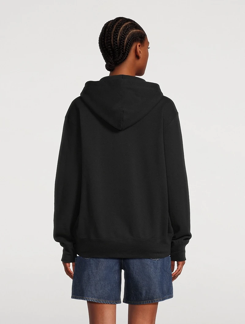 Cotton Zip Hoodie With Overlapping Heart