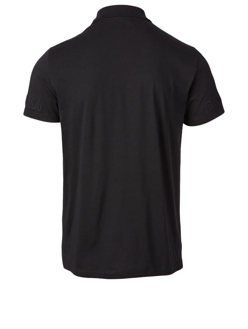 Cotton Polo Shirt With Embossed Logo