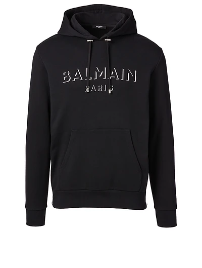 Cotton Hoodie With 3D Effect Logo